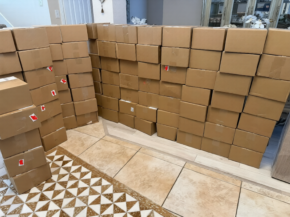 Truck loaded with packages